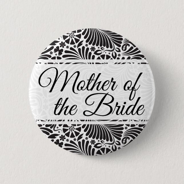 Moderne Barockfloralmutter der Braut Button (Vorderseite)