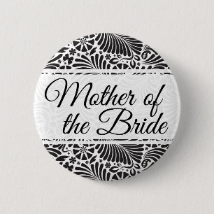 Moderne Barockfloralmutter der Braut Button