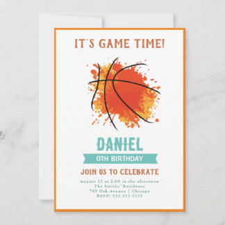 Moderne Basketball Einladung zum Geburtstag