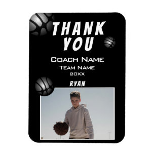 Moderne Basketball-Foto Dankeschön Trainer Magnet