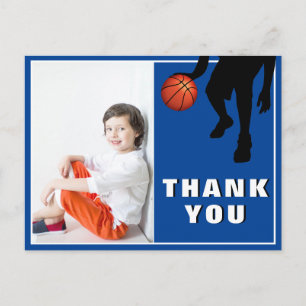 Moderne Basketball-Geburtstagsfoto Danke Postkarte