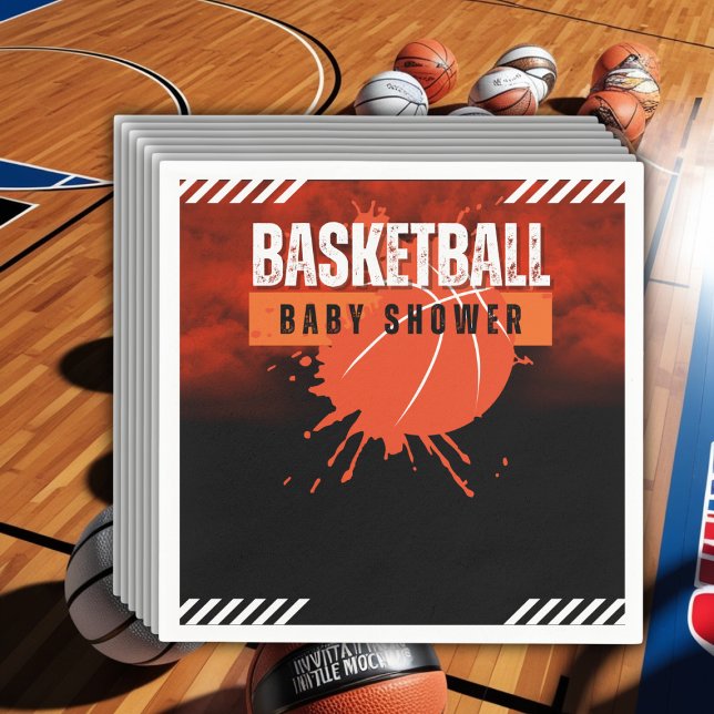 Moderne Basketball Orange Ball Baby Dusche Serviette (Von Creator hochgeladen)