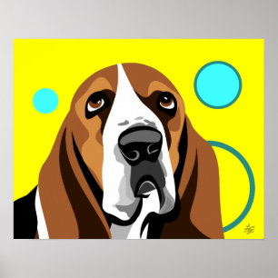 Moderne Basset Hound Art Poster