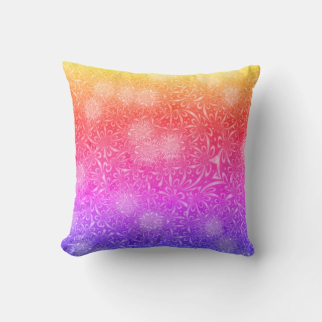 Moderne Batik-Motif-Blume und Feuerwerk Kissen (Vorderseite)