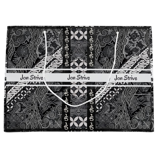 Moderne BATIK-Muster Große Geschenktüte (Vorderseite)