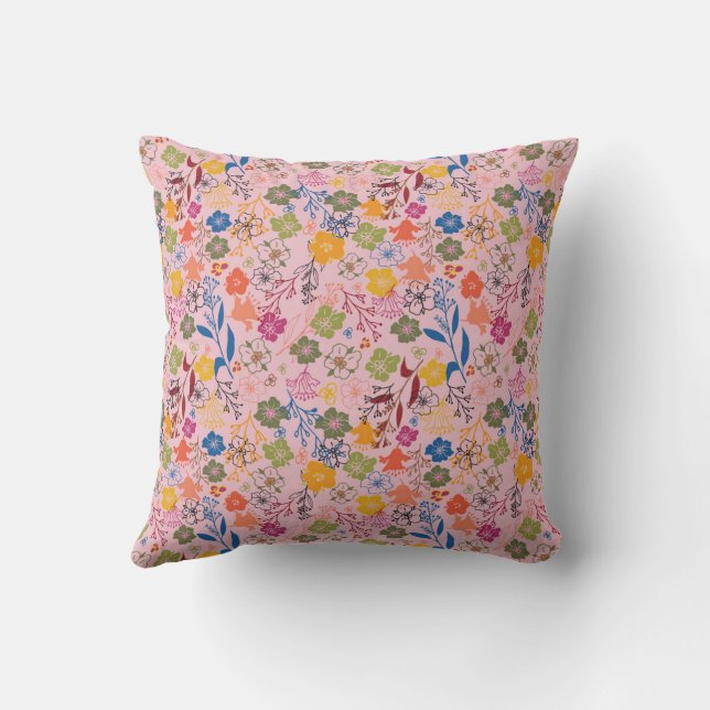 Moderne Batik-Rosen-Schatten Kissen (Rückseite)