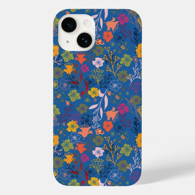 Moderne Batik Victoria Blau Case-Mate iPhone 14 Hülle (Rückseite)