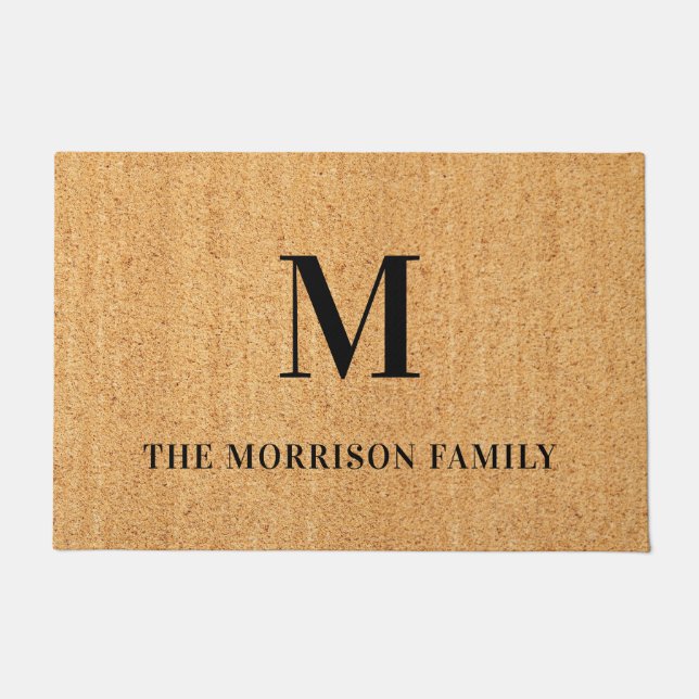 Moderne Bauernfamilie Monogram Doormat Fußmatte (Vorderseite)