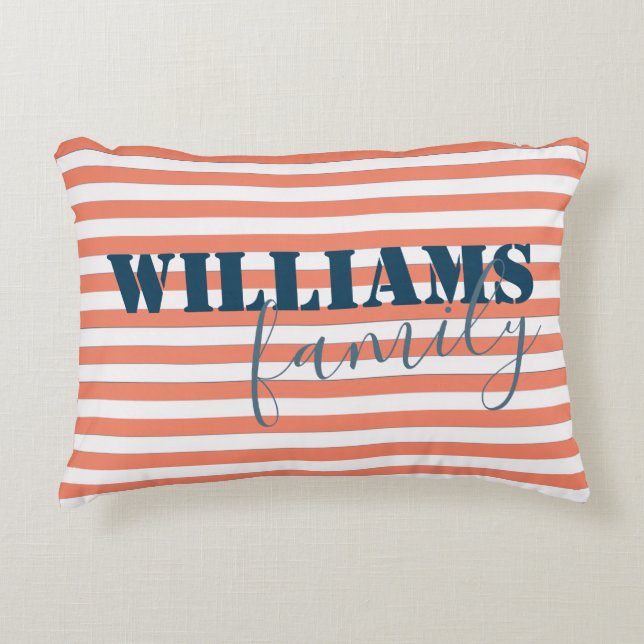 moderne Bauernstreifen Dekokissen (Vorderseite)