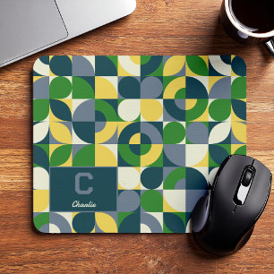 Moderne Bauhaus abstrakte geometrische Monogramm-M Mousepad