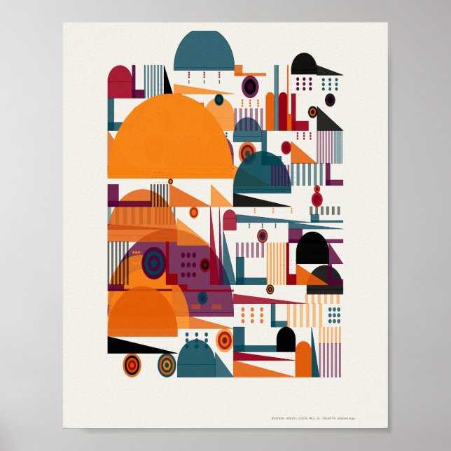 Moderne Bauhaus-Geometrie-Muster Poster (Vorne)