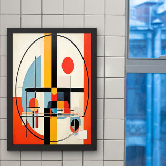Moderne Bauhaus-Inspirierte geometrische Abstrakte Poster