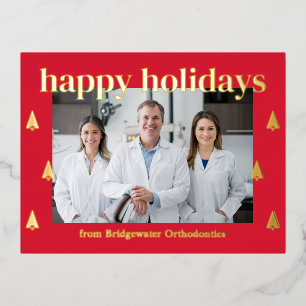 Moderne Bäume FOIL Business Holiday Postcard Folie Einladungspostkarte