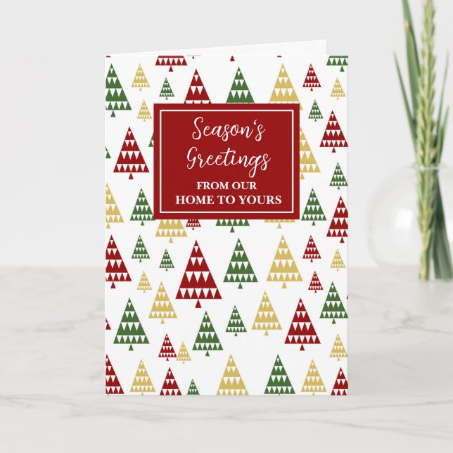 Moderne Bäume Weihnachten der Jahreszeit Karte (Vorderseite)