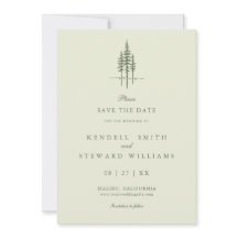 Moderne Baumwald-Rustikale Hochzeit "Save the Date
