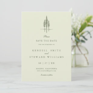 Moderne Baumwald-Rustikale Hochzeit "Save the Date Save The Date