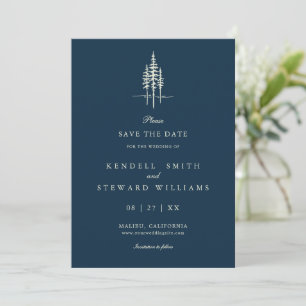 Moderne Baumwälder Rustikale Hochzeit retten das D Save The Date