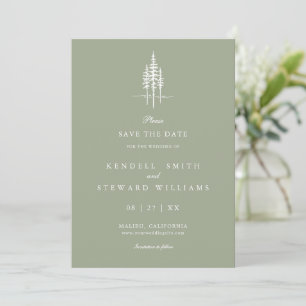 Moderne Baumwälder Rustikale Hochzeit retten das D Save The Date