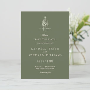 Moderne Baumwälder Rustikale Hochzeit retten das D Save The Date