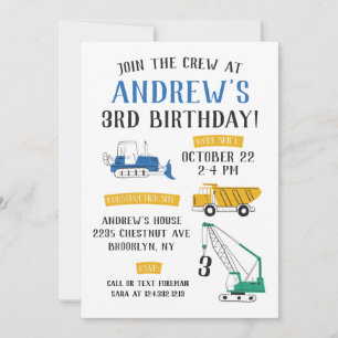 Moderne Baustelle Einladung zum Geburtstag