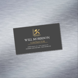 Moderne Bauweise Golden & Black Magnetische Visitenkarte