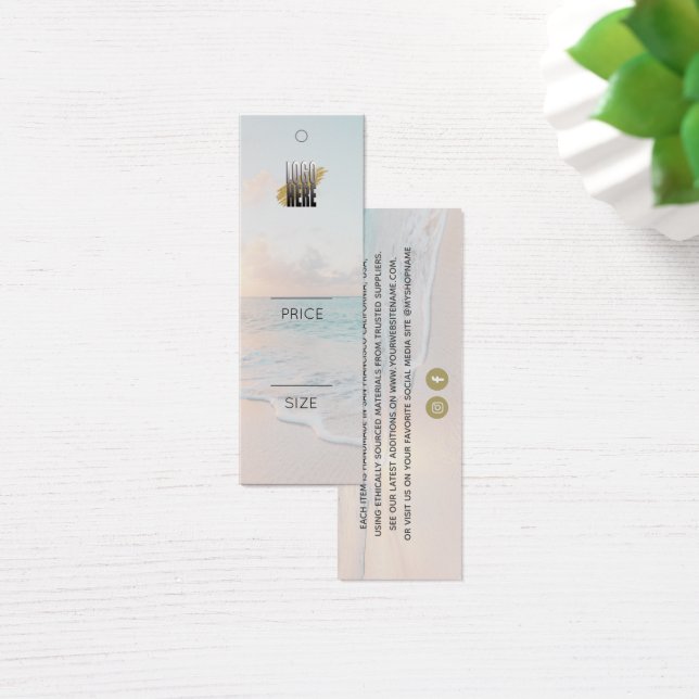 Moderne Beach Hanging Price-Tag mit Logo (Schreibtisch)