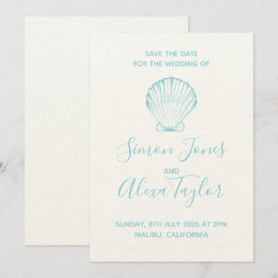 Moderne Beach Hochzeit in Urlaubsort Save the Date