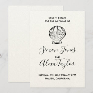 Moderne Beach Hochzeit in Urlaubsort Save the Date