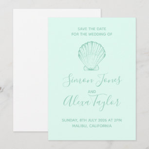 Moderne Beach Hochzeit in Urlaubsort Save the Date