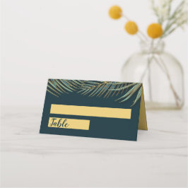Moderne Beach Palm Gold Aquamarine grüne tropische Platzkarte