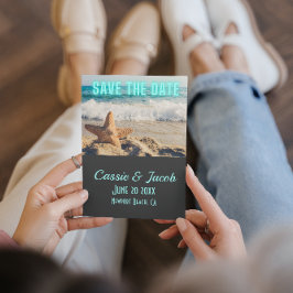 Moderne Beachszene Save the Date vertikale Karte