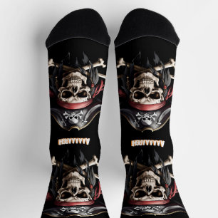Moderne Beängstigende Piratenflagge Socken