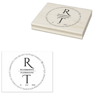 Moderne bearbeitbare Briefmarke für Mono-Gramm-Kau Gummistempel