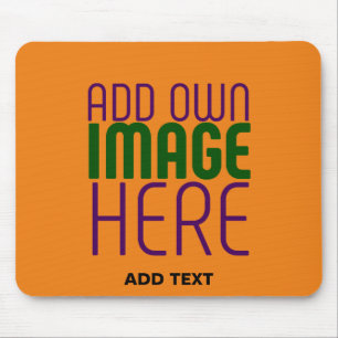 MODERNE BEARBEITBARE DUNKLE ORANGE BILD-TEXT-VORLA MOUSEPAD