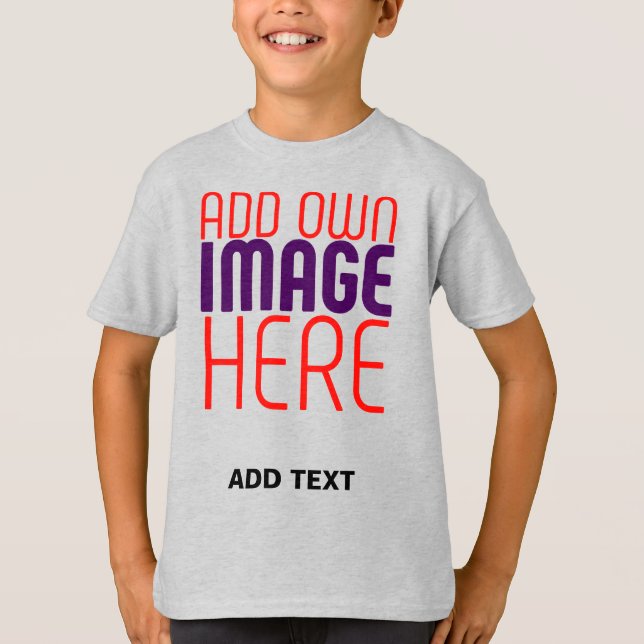 MODERNE BEARBEITBARE EINFACHE ASH-BILD-TEXTVORLAGE T-Shirt (Vorderseite)