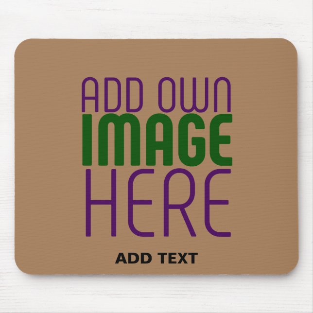 MODERNE BEARBEITBARE EINFACHE BRAUNE BILD-TEXT-VOR MOUSEPAD (Vorne)