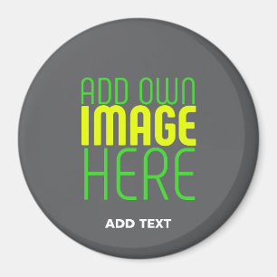 MODERNE BEARBEITBARE EINFACHE GRAUE BILD-TEXT-VORL MAGNET