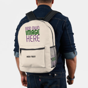 MODERNE BEARBEITBARE EINFACHE NATÜRLICHE BILD-TEXT BEDRUCKTER RUCKSACK
