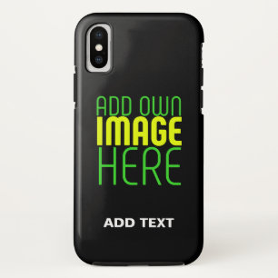 MODERNE BEARBEITBARE EINFACHE SCHWARZE BILD-TEXT-V Case-Mate iPhone HÜLLE