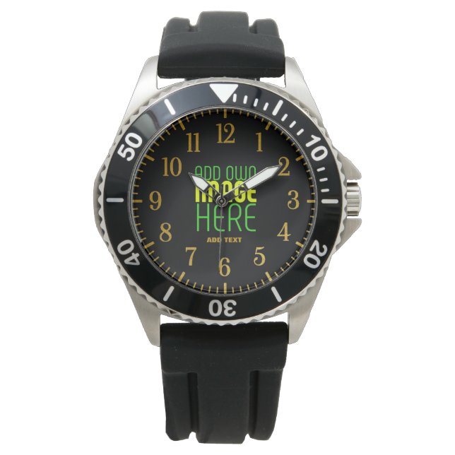 MODERNE BEARBEITBARE, EINFACHE TEMPLATE FÜR SCHWAR ARMBANDUHR (Vorderseite)