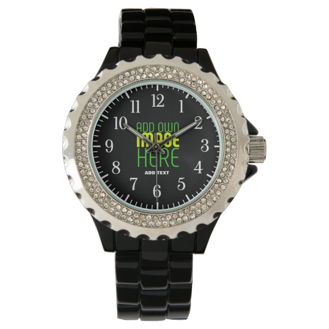 MODERNE BEARBEITBARE, EINFACHE TEMPLATE FÜR SCHWAR ARMBANDUHR (Vorderseite)