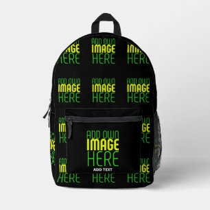 MODERNE BEARBEITBARE, EINFACHE TEMPLATE FÜR SCHWAR BEDRUCKTER RUCKSACK