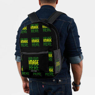 MODERNE BEARBEITBARE, EINFACHE TEMPLATE FÜR SCHWAR BEDRUCKTER RUCKSACK