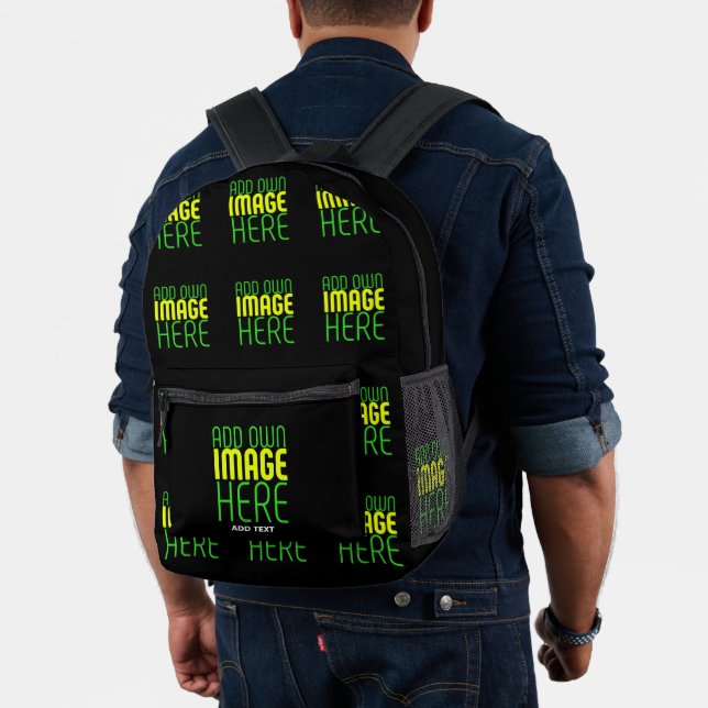 MODERNE BEARBEITBARE, EINFACHE TEMPLATE FÜR SCHWAR BEDRUCKTER RUCKSACK (Insitu (Modell))