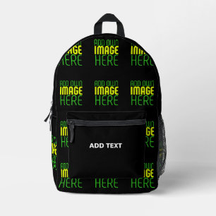 MODERNE BEARBEITBARE, EINFACHE TEMPLATE FÜR SCHWAR BEDRUCKTER RUCKSACK
