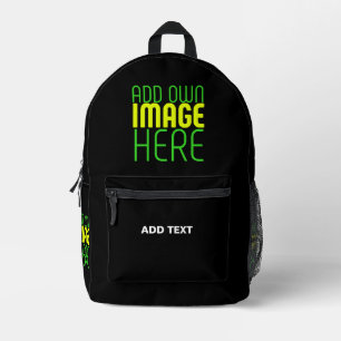 MODERNE BEARBEITBARE, EINFACHE TEMPLATE FÜR SCHWAR BEDRUCKTER RUCKSACK