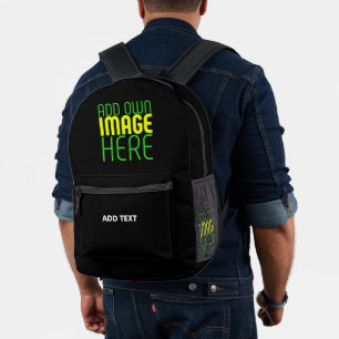 MODERNE BEARBEITBARE, EINFACHE TEMPLATE FÜR SCHWAR BEDRUCKTER RUCKSACK