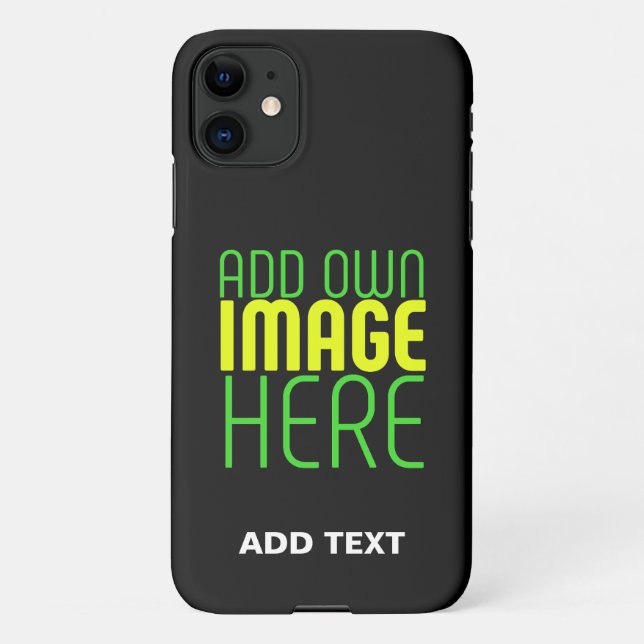MODERNE BEARBEITBARE, EINFACHE TEMPLATE FÜR SCHWAR iPhone 11 HÜLLE (Rückseite)
