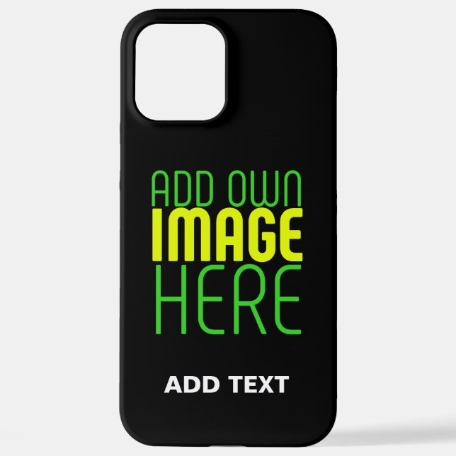 MODERNE BEARBEITBARE, EINFACHE TEMPLATE FÜR SCHWAR iPhone 12 PRO MAX HÜLLE (Rückseite)