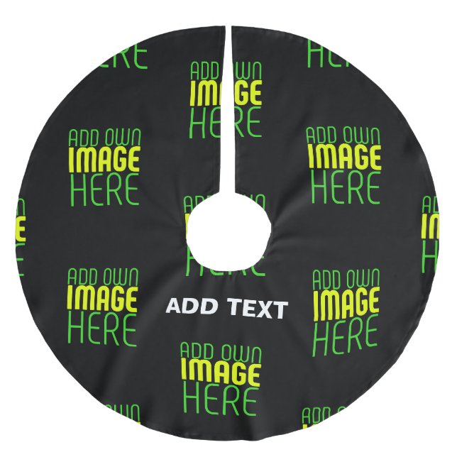MODERNE BEARBEITBARE, EINFACHE TEMPLATE FÜR SCHWAR POLYESTER WEIHNACHTSBAUMDECKE (Vorderseite)